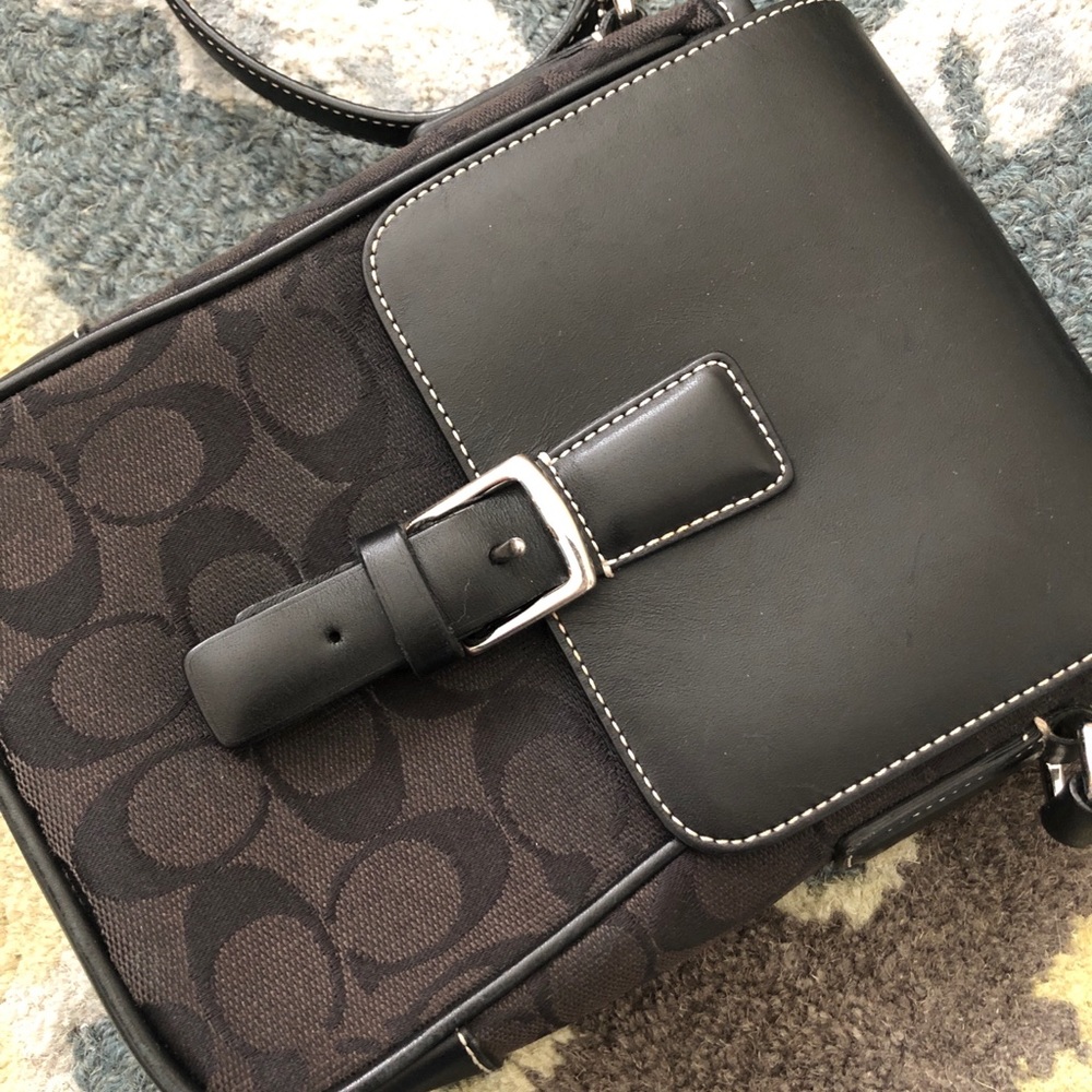 Vintage Coach Camera Bag in Fabric and Leather
